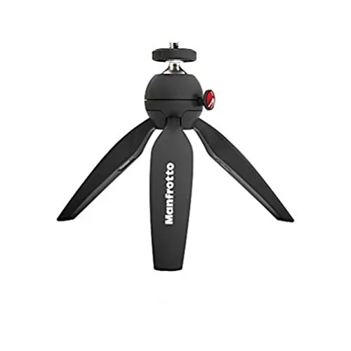 Manfrotto PIXI Mini-Stativ schwarz - Leichtes und tragbares Mini-Stativ für kreative Aufnahmen unterwegs