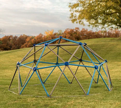 Lifetime Geodome Klettergerüst für Kinder | Ø 274x137 cm | Braun/Blau - Spielplatz für den Garten: Der Lifetime Geodome aus robustem Stahl fördert Balance, Koordination und Selbstvertrauen beim Klettern – ideal für bis zu vier Kinder im Alter von 3 bis 10 Jahren!