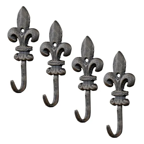 Levandeo® Garderobenhaken, 4er Set Set Haken Wandgarderobe Garderobe Gusseisen Antik Shabby Chic