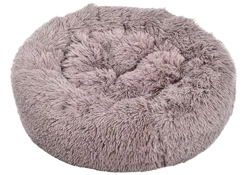 Dehner Lieblinge Hunde- und Katzenbett Cookie, Größe L, Ø 76 cm, braun - Kuscheliges Bett für Hunde und Katzen: Ideal zum Entspannen mit gepolstertem Rand für optimalen Komfort. Rutschfester Boden sorgt für Stabilität. Pflegeleicht aus hochwertigem Polyester, bei 30°C waschbar.