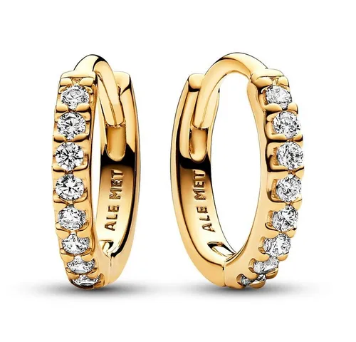 Pandora Funkelnde Umarmung Creolen in Goldfarben - Elegante Creolen mit funkelndem Zirkonia, perfekte Ergänzung für jeden Anlass und ein echter Blickfang.