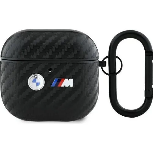 BMW BMA4WMPUCA2 Apple AirPods 4 Hülle - Carbon Design mit Metall Logo - Kopfhörer Zubehör mit exklusivem BMW Carbon Design, bietet maximalen Schutz und elegante Funktionalität für Ihre Apple AirPods 4.