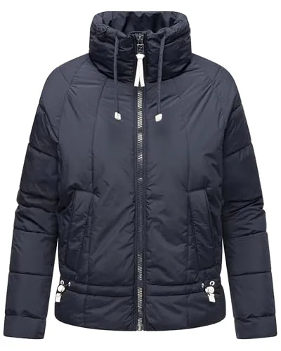 Navahoo Damen Steppjacke oversized mit Fledermausärmeln - Navy Gr. XS - Modische Steppjacke für Damen in Oversize-Passform. Die Fledermausärmel sind ein echter Hingucker und bieten hohen Tragekomfort. Ideal für wechselhaftes Wetter, mit praktischen Taschen und einem wattierten Kragen.