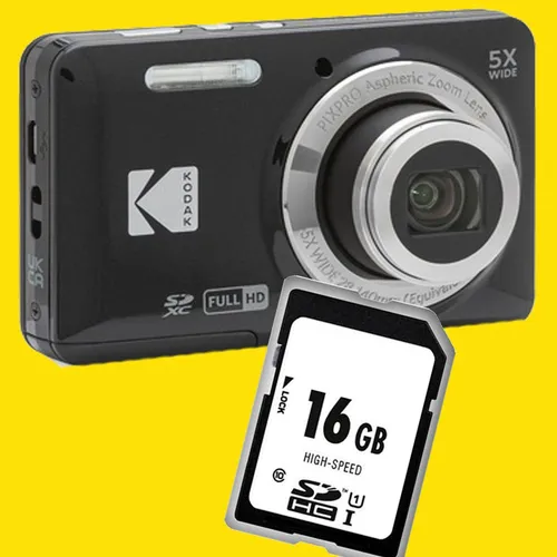 KODAK Pixpro FZ55 Digitalkamera schwarz mit 16 MP und 5X Zoom - Kompakte Digitalkamera in Schwarz mit 16 MP und 5X optischem Zoom. Ideal für kreative Aufnahmen und einfach zu bedienen. Mit 2 Jahren Herstellergarantie.