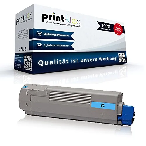 Print-Klex Tonerkartusche kompatibel mit Oki MC 760 DN MC 760 dnf MC 760 dnfax MC 760 dnvfax MC 760 Series MC 770 DN MC 770 dnf 45396303 Cyan Blau - Office Line Serie