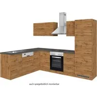 Held Möbel Küchenzeile Sorrento 210/270 cm Wotaneiche - Winkelküche mit flexibler Anordnung, hochwertiger 38 mm CPL-Arbeitsplatte und trendstarkem Eichedekor – ideal für individuelle Küchenträume.