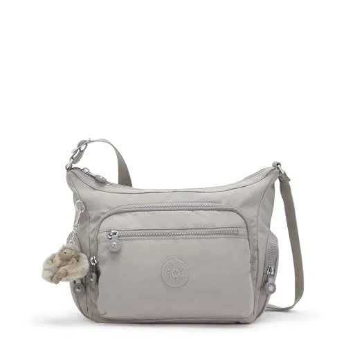 Kipling GABBIE S Umhängetasche in Grau - Stylische Umhängetasche mit verstellbaren Schulterriemen, wasserabweisend und ideal für den Alltag. Perfekt für Smartphone und Stifte dank praktischer Fächer.