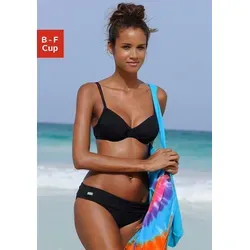 Buffalo Bügel-Bikini-Top Happy, schwarz - Bikini-Oberteil mit seitlich raffbarem Design, verstellbaren Doppelträgern und optimalem Halt durch Bügel – ideal für den Strand oder Pool.