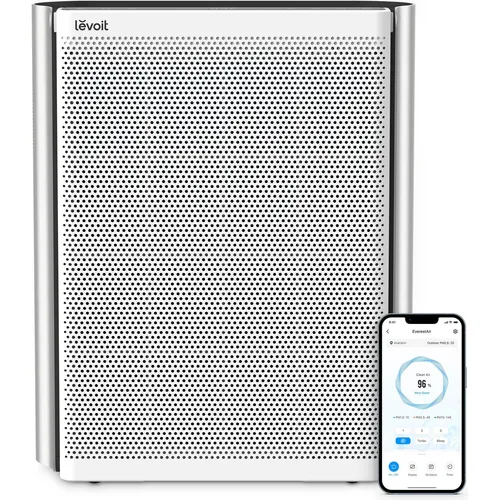 LEVOIT Luftreiniger für große Räume mit Smart WiFi - Luftreiniger für große Räume mit CADR 612m³/h, 3-Stufen-Filterung und leiser Betriebslautstärke von nur 24 dB. Ideal für Allergiker und Haustierbesitzer.