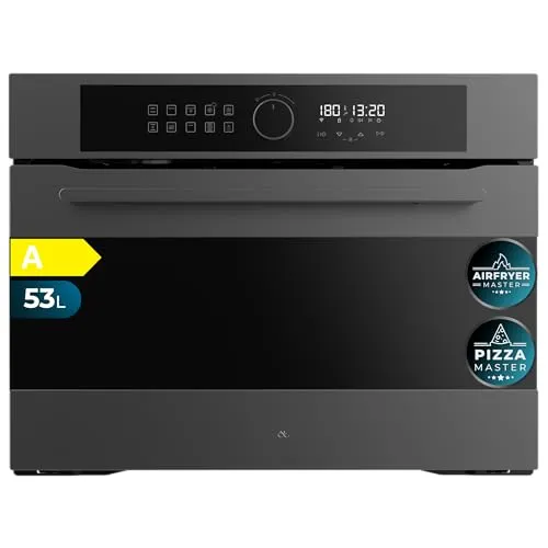 Cecotec Bolero Hexa Einbaubackofen 53L - Multifunktions-Backofen mit 11 Funktionen, ideal für die ganze Familie. Genießen Sie gesunde Gerichte mit der Airfryer Master-Funktion und perfektes Pizza-Backen mit dem XXL Pizza Stone.