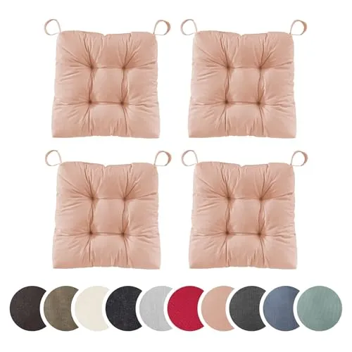 sleepling Stuhlkissen Eva, 2er oder 4er Set, Indoor & Outdoor - Stuhlkissen mit 7 cm hoher Füllung für optimalen Sitzkomfort, abriebfest und langlebig. Mit praktischen Klettverschlüssen für sicheren Halt auf allen gängigen Stühlen. Made in EU.