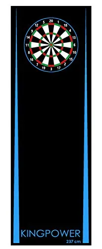Kingpower Dart Teppich Matte Blau Steeldart Dartpfeile Dartboard Zubehör Dartteppich Target Oche Darts Abwurflinie Schutz Gummi Boden Dartscheibe 237 x 80 cm