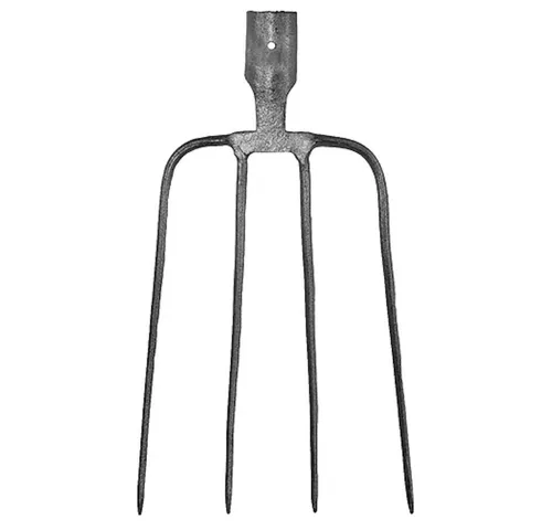 PROREGAL® Spatengabel Dunggabel Mistgabel Mistforke Heugabel Streugabel, 4 Zinken, pulverbes