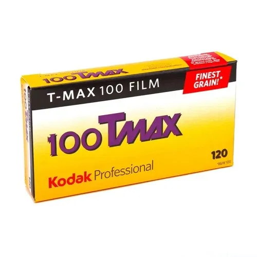 Kodak T-MAX 100 120 Rollfilm - 5er Pack - Fotofilme für beeindruckende Schwarzweißaufnahmen, ISO 100, ideal für detailreiche Mittelformatfotografie.