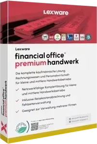 Lexware Financial Office Premium Handwerk 2026 - Jahresversion - Download-Software für Buchhaltung & Finanzen, bietet umfassende Funktionen speziell für Handwerksbetriebe und einfache Bedienung.