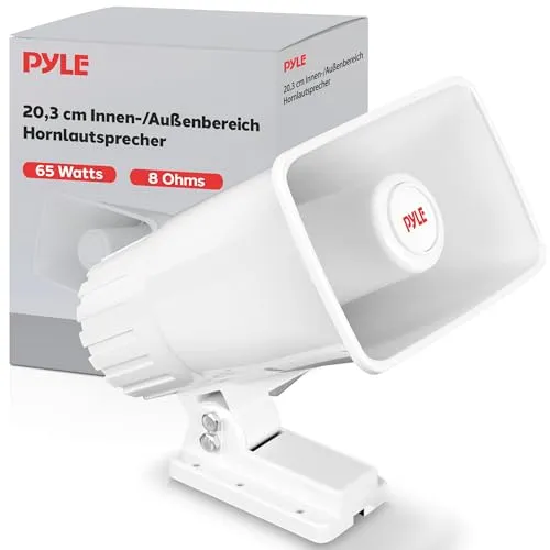 Pyle Hochtöner, Outdoor Lautsprecher, PA Lautsprecher mit 8Ohm Impedanz, Hornlautsprecher 65Watt Spitzenleistung, Inkl. Montagesupport & Zubehör