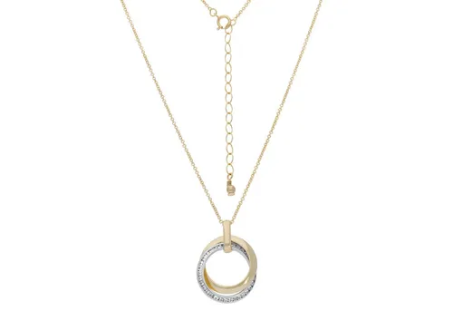 Firetti Kette mit Anhänger Schmuck Geschenk Silber 925 Halskette Ankerkette Ringe bicolor, mit Zirkonia (synth)