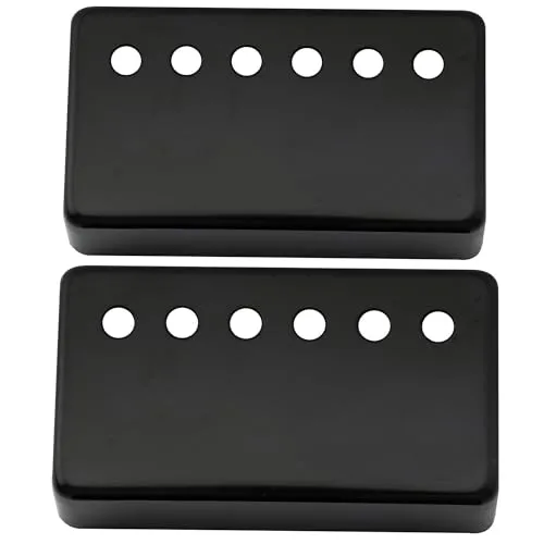Musiclily 50mm Metall Humbucker Tonabnehmer Kappe Gitarren Hals Pickup Abdeckung Humbucker Covers für Epiphone Les Paul Style E-Gitarre, Schwarz(2 Stück)