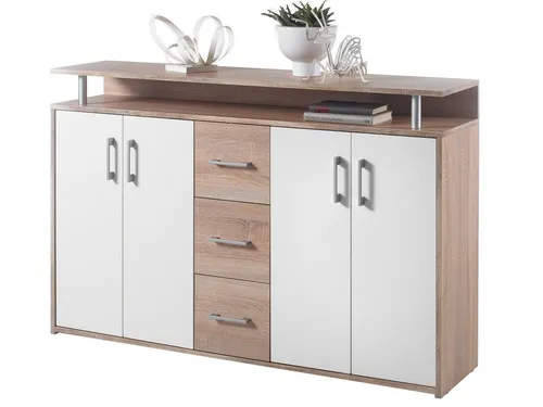 Carryhome Sideboard DRIFT - Modernes Design mit Stauraum - Kommode in Carryhome-Markenqualität mit 4 Türen und 3 Schubkästen für optimalen Stauraum. Das moderne Design aus Holz-Nachbildung sorgt für ein einzigartiges Wohngefühl.