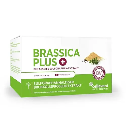 Brokkolisprossen Extrakt Kapseln | Höchstdosiert mit 99% Sulforaphan - Multivitaminpräparate & Mineralien – Hochkonzentrierter Brokkolisamen-Extrakt mit 60% besserer Bioverfügbarkeit und 10 mg freiem Sulforaphan pro Tagesdosis für optimale Gesundheit.