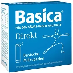 Basica direkt Basische Mikroperlen - Arzneimittel zur Unterstützung des Säure-Basen-Haushalts, schnelle Einnahme ohne Wasser und reich an wichtigen Mineralstoffen wie Calcium und Magnesium für mehr Energie.
