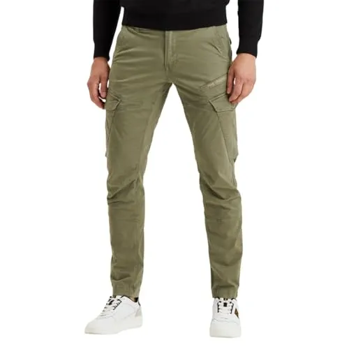 PME Legend Herren Cargohose NORDROP - Tapered Fit in Oil Green - Wanderhosen mit 7 praktischen Taschen und Reißverschluss für optimale Funktionalität bei Outdoor-Aktivitäten