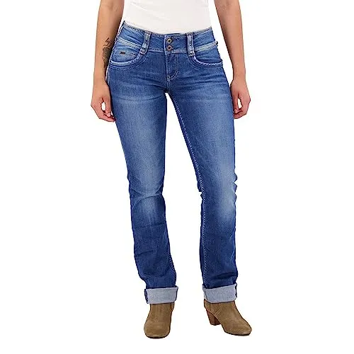 Pepe Jeans Damen Gen Straight Jeans, 000denim (D45), 25W / 32L - Jeans mit normaler Passform, mittlerer Taille und geradem Bein für einen lässigen Look und optimalen Tragekomfort.