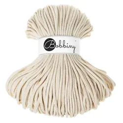 Bobbiny Premium 5 mm 100 m Golden Natural Schnur - Weiß