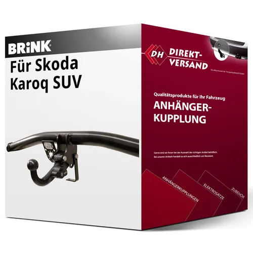 BRINK Abnehmbare Anhängekupplung für Skoda Karoq - Anhängerkupplung von Brink, abnehmbar und ohne Eintragung in Fahrzeugpapiere, ideal für leichtes Ziehen bis 2000 kg – perfekt für Ihren Skoda Karoq (11.2017-heute).