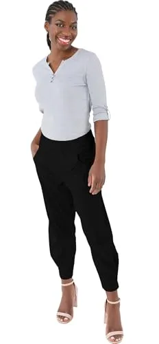 Stehmann Rachell-650 Sommerhose in Schwarz, Größe 42 - Leichte Sommerhose mit elastischem Bund und praktischen Eingrifftaschen, ideal für warme Tage. Faltendetails sorgen für einen modischen Look.