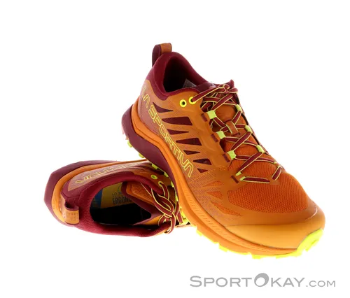 La Sportiva Trail-Laufschuhe Jackal II orange Herren, Größe Euro 44 - Laufschuhe für Ultra-Wettkämpfe, mit innovativer INFINITOO-Technologie für außergewöhnliche Dämpfung und hohe Energierückgabe, leicht und atmungsaktiv für maximalen Komfort.