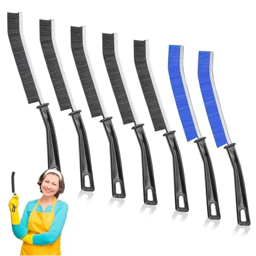 Pcs Hard Bristle Crevice Cleaning Brush, Multifunctional Grout Cleaner Brush, Thin Gap Cleaning Brush Set, Small Cleaning Tools for Household Use, Kitchen, Bathroom, Toilet, Window Track,Tight Space 7