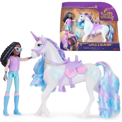 Unicorn Academy - Layla und Einhorn Glacier Set - Fantasievolles Set mit Layla und ihrem Einhorn, ideal für kreative Rollenspiele ab 4 Jahren. Perfekt für Kindergartenkinder und die Entwicklung der Vorstellungskraft.
