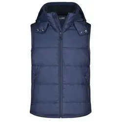 Men's Padded Vest Modische Steppweste mit abnehmbarer Kapuze blau, Gr. M