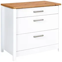 Küchenunterschrank Sicilia Weiß/Eiche Artisan - Einbauküchen-Komponenten mit elegantem Design, robustem Material und pflegeleichter Oberfläche. Inklusive Soft-Close-System und passender Arbeitsplatte für optimalen Komfort in Ihrer Küche.