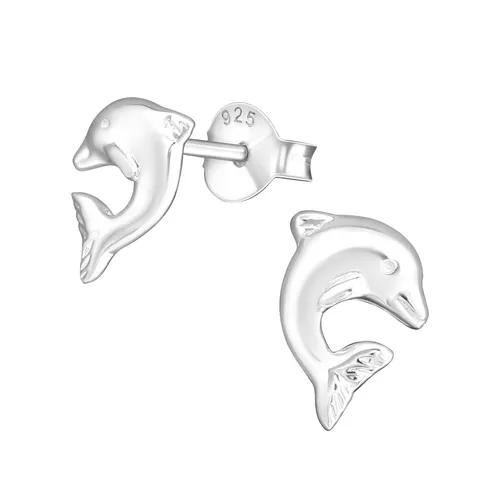 Delfin Kinder Ohrringe 925 Silber für Mädchen - Handgefertigter Schmuck - Hübsche Ohrstecker aus 925 Sterlingsilber, nickelfrei und ideal für kleine Ohren. Perfektes Geschenk für besondere Anlässe, handgefertigt mit Liebe.