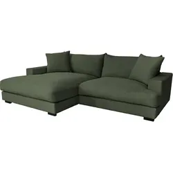 Ecksofa wintermoss - Cord - Recamiere links - Sofas & Sessel, elegantes Design in grün, Topseller mit komfortablem Cord-Stoff für gemütliche Wohnlandschaften