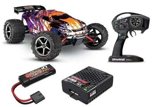 Traxxas 71076-8 E-Revo VXL 1/16 Brushless TSM RTR - Kompakter RC-Truck mit Brushless-Motor und TSM-Technologie für präzise Steuerung, ideal für Action-Fans ab 14 Jahren.