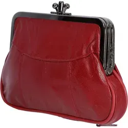 Christian Wippermann Damen Herren Leder Geldbörse Dunkelrot - Elegante Klippverschlussbörse aus butterweichem Leder mit zwei Hauptfächern und mehreren Fächern für optimale Organisation. Maße: 17 x 10 x 2-4 cm. Ideal für den täglichen Gebrauch und stilvolle Aufbewahrung.