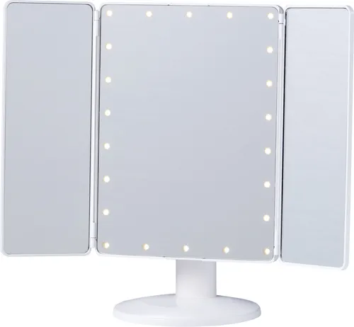 LED Kosmetikspiegel mit Standfuß Farbtemperaturwechsel dimmbarem Licht und Akku