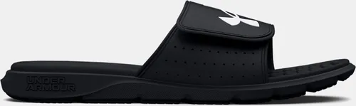 Under Armour Ignite Pro Badeschlappen für Herren - Schwarz - Größe 46 - Bequeme Badeschlappen mit Memory-Schaumstoff für optimalen Komfort nach dem Workout. Verstellbarer Synthetikriemen und atmungsaktives Design sorgen für ein angenehmes Tragegefühl.
