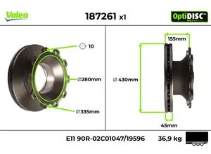 Valeo Bremsscheibe OptiDISC 187261 - Hochwertige Bremsscheibe für Kfz-Bremsen, bietet optimale Bremsleistung und Langlebigkeit für sicheres Fahren.