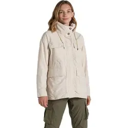 Craghoppers Nosilife Adventure Jacke Beige 38 Damen - Beige Adventure Jacke für Damen mit 8 praktischen Taschen und verstellbarem Schnitt. Ideal für Outdoor-Aktivitäten, bietet sie UV-Schutz und ist aus einem teilweise recycelten Material gefertigt.