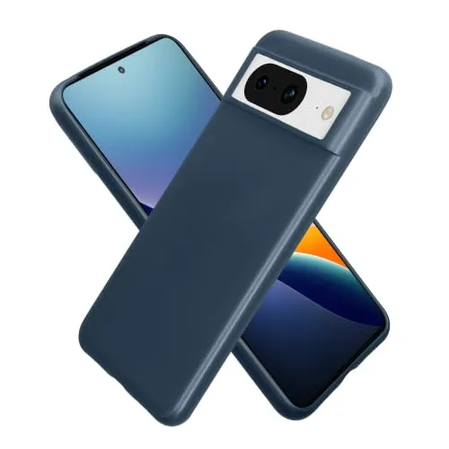 kwmobile Handyhülle für Google Pixel 8 Hülle - Silikon Case metallisch schimmernd - Schutzhülle Cover - Metallic Zodiac Blue