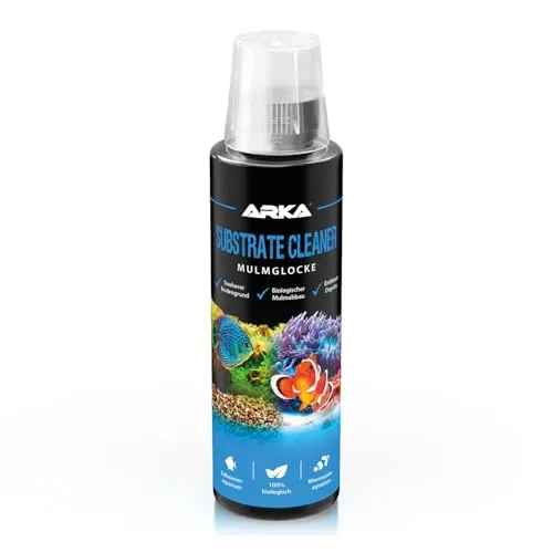 ARKA Mulmsauger Aquarium 236 ml – biologischer Bodengrundreiniger - Aquarienkiesreiniger für Süß- & Meerwasser, entfernt Mulm und Futterreste biologisch mit aktiven Bakterien – einfache Anwendung ohne Sauger & Schlauch.