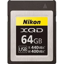 Nikon XQD 64GB 400 MB/s VWC00101 - Speicherkarte für professionelle Foto- und Videografie mit 440 MB/s Lesegeschwindigkeit, ideal für 4K-Aufnahmen und Serienbildmodus.