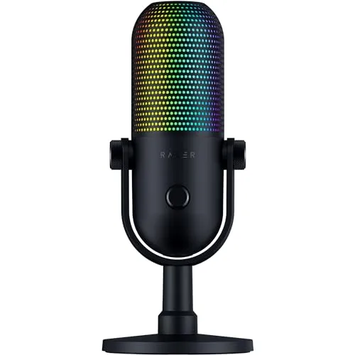 Razer Seiren V3 Chroma - RGB-USB-Mikrofon mit Tap-to-Mute, reaktive Beleuchtung und kristallklare Audioqualität für Gamer und Streamer