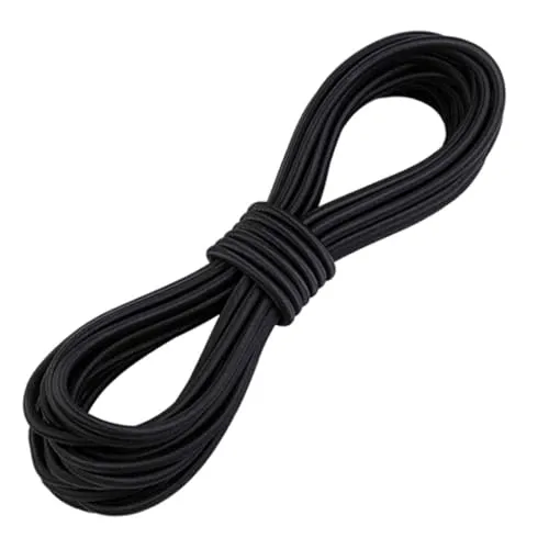 mm x 5 m Schwarz Gummiseil,Hochwertig Gummiband Gummizug Rund Hochelastisch Elastisch für DIY Zelt Rucksack Schaukeln Wäscheleinen Camping Schnürsenkel Stoffe Armbänder Halsketten 3