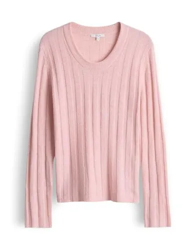 OPUS Damen Pullover POLMI | Slim Rippstrickpullover mit Wollanteil in Coral Blush, Größe 44 - Stylischer OPUS Pullover im zeitlosen Design. Der Slim Fit und der tiefe Rundhalsausschnitt bieten vielseitige Kombinationsmöglichkeiten. Hergestellt aus hochwertigem Strickmaterial für ein angenehmes Tragegefühl.