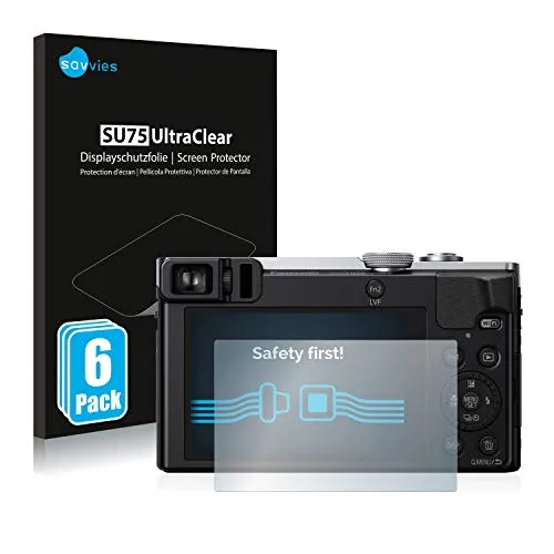 Savvies 6 Stück Schutzfolie für Panasonic Lumix DMC-TZ71 Displayschutz-Folie Ultra-Transparent